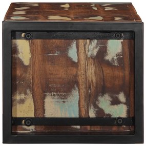többszínű tömör újrahasznosított fa TV-szekrény 80x30x25 cm