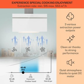 Klarstein Ava 90, Smart, páraelszívó, 90 cm, falra szerelhető, WiFi, A++, 515m³/h, érintőképernyő