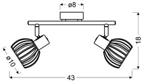 Fehér-natúr színű mennyezeti lámpa ø 10 cm Atarri – Candellux Lighting
