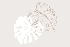 Kép - Line art monstera N⁰2 (90x60 cm)