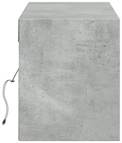 betonszürke falra szerelhető TV-szekrény LED-del 140x31x38 cm