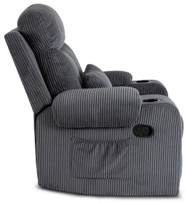 TV és Relaxfotel Szürke Kordbársony Szövettel. TORRES