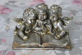 Antik ezüst angyalok az élet könyvén 16cm