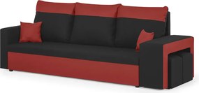 NEVADA Háromszemélyes kinyitható kanapé Fekete/piros