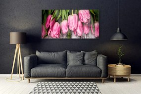 Üvegkép Tulipánok Fal 120x60cm 2 fogas