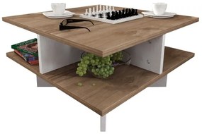 Kávésasztal HAMTON 31,2x60 cm barna/fehér