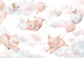 Gyerek Fotótapéta Állatok Felhők Malacok Gyerek Tapéta 250x175