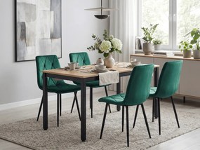 AKCIÓ Sötétzöld bársony étkezőszék LIBRA fekete lábakkal II. osztály