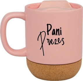 Rózsaszín Bögre Fedéllel És Parafa Aljjal, Elnök Asszony Ajándéka