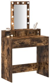 LED-es tükör Füstölt tölgyből 79x41x140 cm