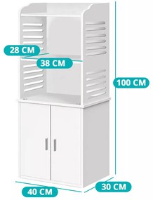 Kis méretű fürdőszobai szekrény, fehér
