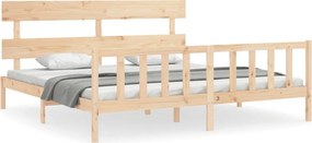 vidaXL tömör fenyőfa ágy matrac nélkül 200 x 200 cm