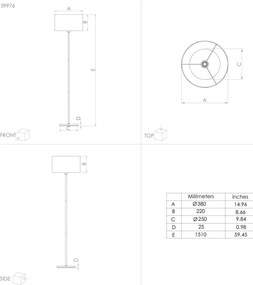 Eglo 39976 - Állólámpa CASUARITA 1xE27/40W/230V kék/arany
