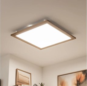 Brilagi - Fényerőszabályozható LED lámpatest SLIMFRAME WOOD LED/58W/230V 64x64 cm + távirányító