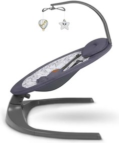 Lionelo - Zenélő babahinta RALF 4xAA szürke-fehér + távirányítóval