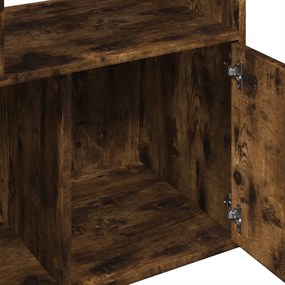 füstös tölgy színű szerelt fa könyvespolc 70 x 36 x 189 cm