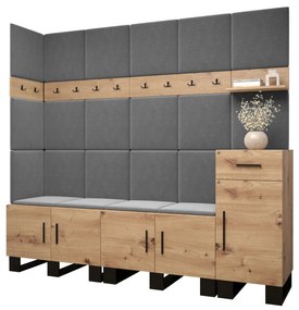 Előszobabútor Amanda 9 (artisan tölgy + sötétszürke). 1085932
