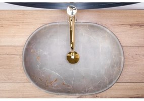 REA-U9887 - LARA pulton elhelyezhető mosdó 35x48,5 cm kerámia/szürke/márvány dekor