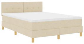 Box Spring Ágy Matraccal Krém 160x200 cm Szövet