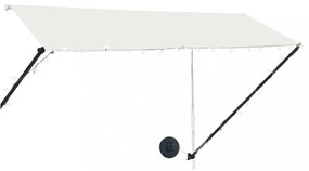 feltekerhető krémszínű napellenző LED-del 300 x 150 cm