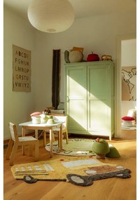 Okkersárga mosható-kézi szövésű pamut gyerek szőnyeg 90x130 cm School Bus – Lorena Canals