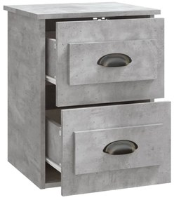 2 db betonszürke falra szerelhető éjjeliszekrény 41,5x36x53 cm
