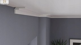 Mennyezeti díszléc DLSU5 6cm x 12cm párkány díszléc Xps Decorem