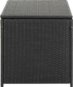 Fekete Polyrattan Kerti Tárolóláda 100 X 50 X 50 Cm