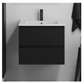 KENWOOD 61 cm-es fekete fürdőszobaszekrény mosdóval