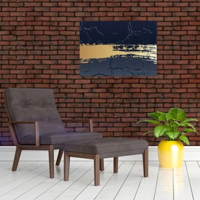 Kép - Kék és arany absztrakció N⁰2 (70x50 cm)