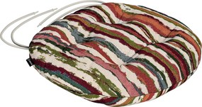 Adam székpárna 40x8 piros-zöld csíkos, krémszínű alapon