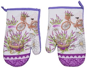 LAVANTA HAMPER fehér-lila 2 db-os kesztyűszett mágnessel