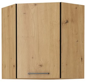 Sarok felső konyhaszekrény Meriel 60/60 GN-72 1F (fekete + artisan tölgy). 1033986