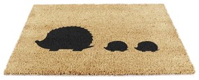 Kókuszrost lábtörlő 40x60 cm Hedgehog Family – Artsy Doormats