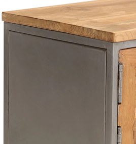 újrahasznosított tíkfa és acél TV-szekrény 120 x 30 x 40 cm