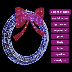 Koszorú 150 LED-del Kék 120 cm Akril