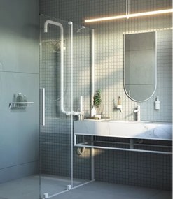 Prizma csúsztatható walk-in zuhanyfal_100x195, fehér