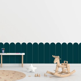 PIPPER. Textil öntapadó tapéta - Boltív - Kék-zöld színű Méret: 60cm, Szín: Sötét