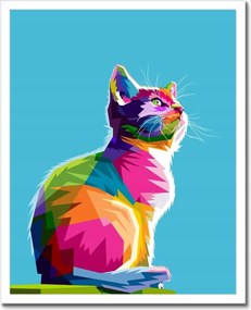 Poszterek keretben 40x50 Absztrakt macska