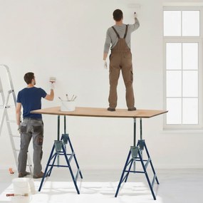 DANNY teleszkópos állvány, 2 darabos készlet, max. 200kg, 69x57x81-130cm, ezüst/kék Jurhan