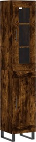 vidaXL füstös tölgy színű szerelt fa magasszekrény 34,5x34x180 cm