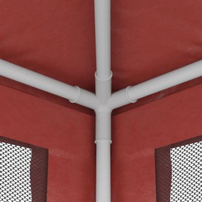 piros HDPE rendezvénysátor 4 hálós oldalfallal 2 x 2 m