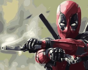 Festés számok szerint kép kerettel "Deadpool" 40x50 cm