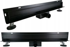 Lineáris fali zuhanyfolyóka 100 cm alacsony 52mm csempe alá 2in1 Fekete