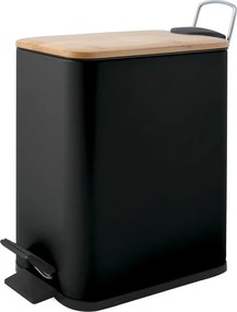 Matt fekete acél pedálos szemetes 5 l Erik – Spirella