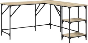 vidaXL sonoma tölgy színű mű fa íróasztal 139x139x75 cm