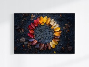 Poszter Kör Mandala Levelek Ősz Természet 120x80