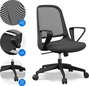 SENSE7 Sopty fekete irodai forgószék fekete