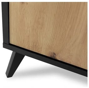 Éjjeliszekrény OVESSI 52x47 cm fekete/tölgy artisan