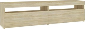 vidaXL 2 db sonoma tölgy színű TV-szekrény LED-ekkel 75 x 35 x 40 cm